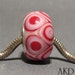 Pink, Red & White European Charm Big Hole Bead Fits Troll Bracelet Valentine