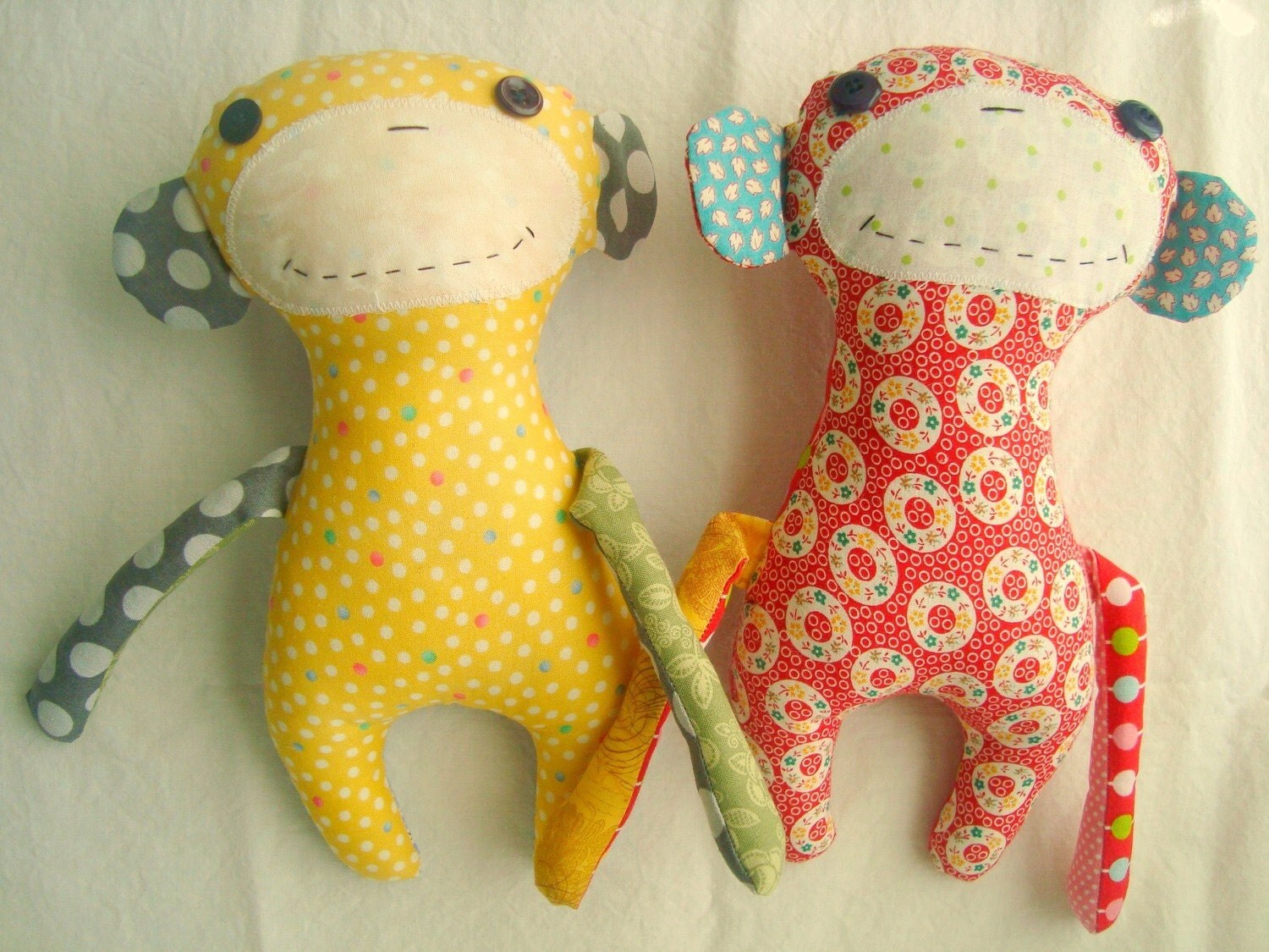 monkey pattern plush pdf stuffed animal by patchworkposseshop