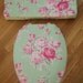 Pink Roses on Green.. Toilet Seat Cover Set