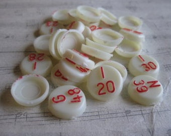 Vintage Bingo Pieces- Set of 20