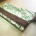 Green and Brown Cotton Wristlet - Valentines Day Gift for her under 25