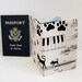 Sleek passport cover -- Cat and Music note -- Japanese Linen