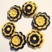 Die Cut Felt Flower Embellishments, Yellow and Navy Blue with Brads in Center