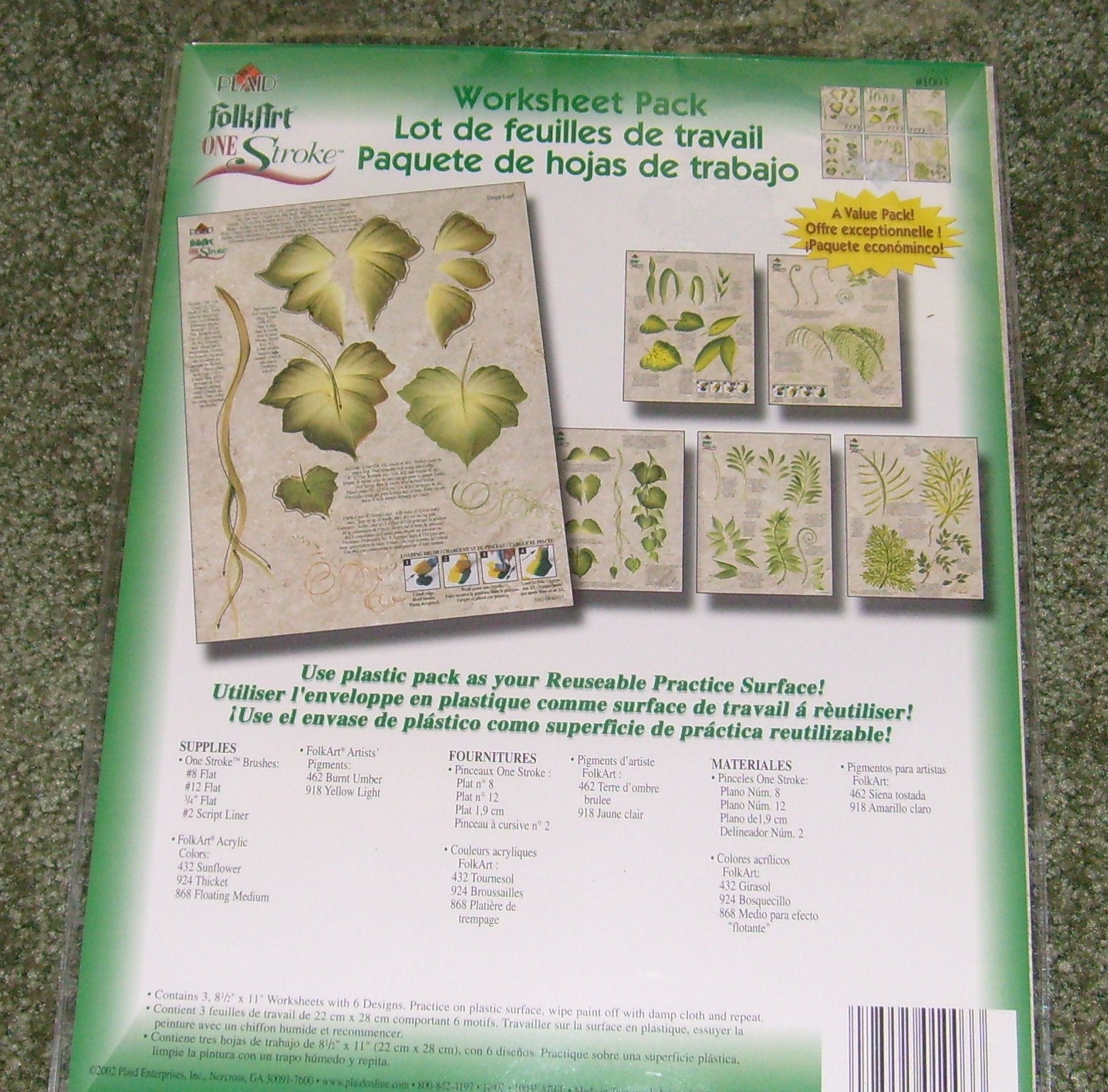 One Stroke Painting Worksheet Pack Leaves YART SALE