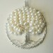 Pearl Tree of Life pendant - necklace - Round - Sterling SIlver wire wrap - ivory white Freshwater pearl - celtic - Bridal wedding jewelry