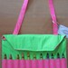 Crayon Travel Tote Bag - PINK GREEN NEON