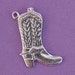 cowboy boot charm cowgirl western pendant pewter no lead two charms wv22