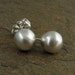 Minimalist sterling silver stud earrings. Brushed Satin Finish Ball Studs Modern Silver Post Earrings 6mm