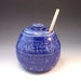 Hand Made Pottery Honey Pot in Royal Blue
