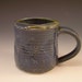 Handmade Pottery Mustache Mug in Smoky Blue