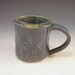 Handmade Pottery Mustache Mug in Smoky Blue