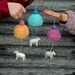 Parachuting Lamb in Cantaloupe - Needle Felted Decor