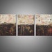 Original Abstract Painting Modern Art Triptych Multiple Canvas - Lithosphere 51 by Hilary Winfield - Large 24x60 Inches
