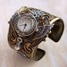 Steampunk Cuff Watch in brass and silver