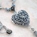 Crystal Heart Locket Necklace Silver Swarovski Rhinestones Victorian Jewelry