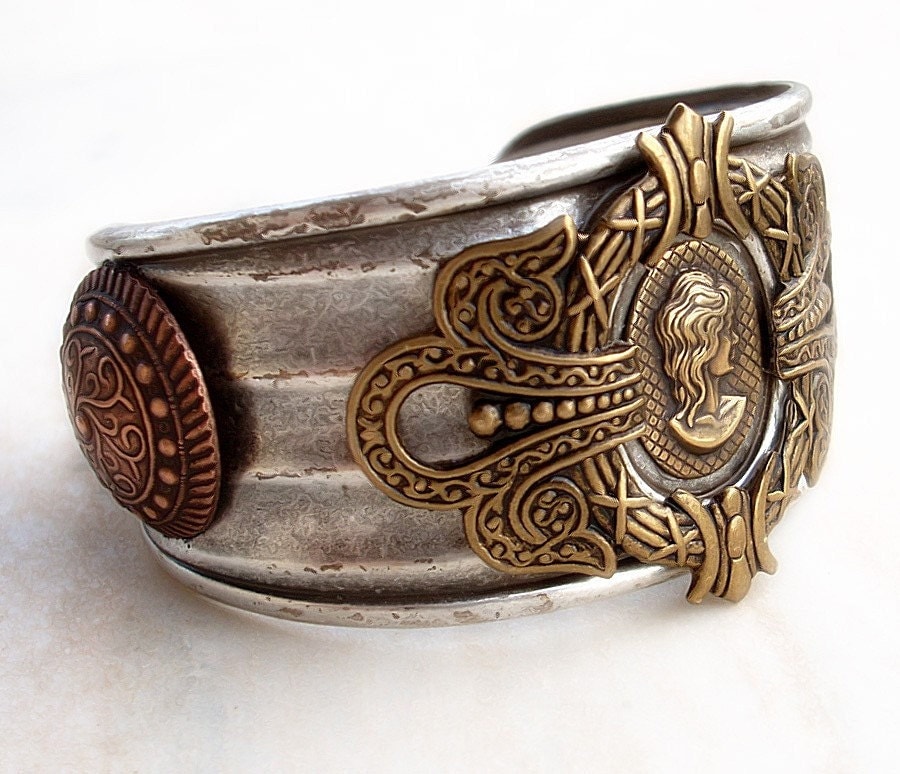 Athena's Cuff Bracelet Ancient Greek Roman in Silver