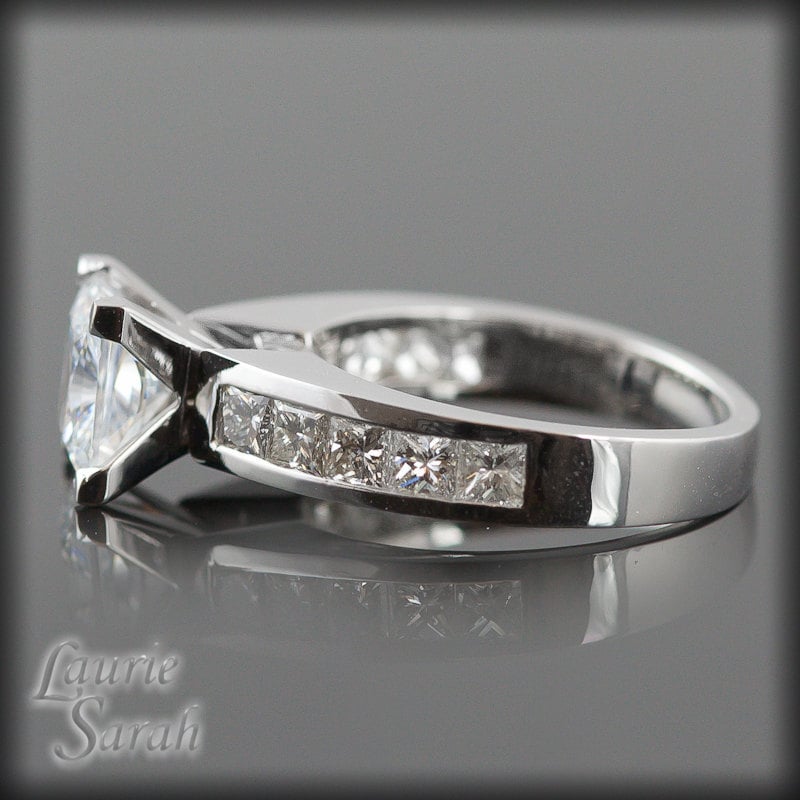 Engagement Ring Princess Cut 1 carat Diamond by LaurieSarahDesigns