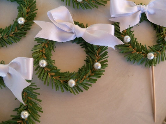 Winter White Christmas Cupcake Toppers Christmas decorations Il_570xn