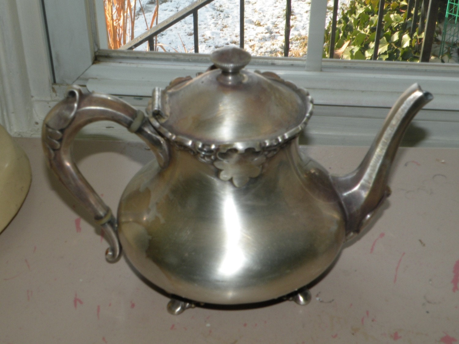 Vintage Silver Teapot Victorian Barbour Silver Co Quadruple