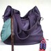 SALE//////XL Agatha Fold Over in Dark Purple Leather with Adjustable Clip-On Strap