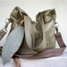 Agatha Fold Over in Washed Pale Green Leather with Two-Toned Clip On Adjustable Strap
