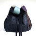 Agatha in Vintage Danish Tapestry with Black Leather Accents and Clip on Purse Strap
