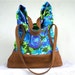 SALE///Luella in Vintage Neon Floral Linen with Camel Leather Accents