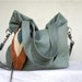 SAMPLE///Agatha Fold Over in Pale Green Leather with Clip On Adjustable Strap