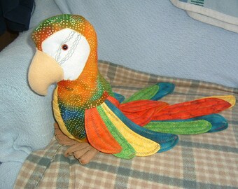 Macaw Parrot Large Stuffed Bird Animal Pattern to Sew, Instant Download