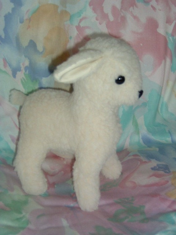 white lamb stuffed animal