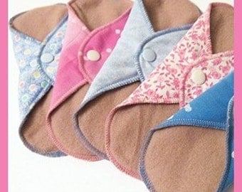 Cloth Pads / Mama Pads SET OF 5 .. 8 Inch Pantyliner Thickness FREE Shipping