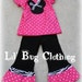 4T ON CLEARANCE Custom Boutique Pink Minnie Mouse Polka Dot Zebra Peasant Pant Set
