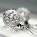 CUSTOM ORDER for DARCY, Silver Platinum Earrings, Grey Floral Etched Vintage Lucite and Sterling Silver Earwires - Chantilly Lace