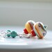 Vespa, Handmade Earrings Turquoise, Coral and Sterling Silver - LAST PAIR