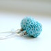 Mod Earrings, Sky Blue and White Earrings, Blue Daisy Etched Vintage Lucite and Silver Plated Earwires - Chantilly Lace