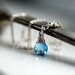 Swiss Blue Topaz Necklace, Wire Wrapped Gemstone Sterling Silver December Birthstone - Alps