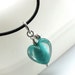 Heart Pendant Necklace, Teal Lampwork Glass Heart and Sterling Silver - My Daughter