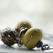 Sterling Silver Earrings, Olive Green Earrings, Rustic Elegance, Statement Earrings, Brass Filigree and Oxidized Sterling - Martini