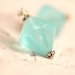 Simple Silver Earrings, Pastel Aqua Blue Vintage Lucite on Sterling Silver