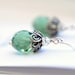 Earrings Vintage Style Seafoam Glass and Sterling Silver