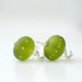 Spring Green Glass Earrings, Frosted Glass Earrings, Green Wedding, Leaf Green, Etched Glass and Sterling Silver - Beginning