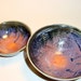 Ceramics/Pottery/ Bowls Two (2) Matching Bowls - Pink Blue Green and Black