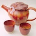 Amber Tea Set - Wheel Thrown Teapot and Two Cups