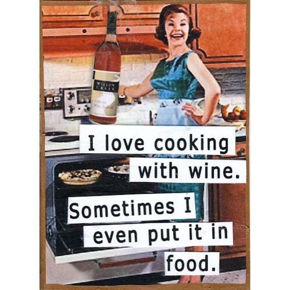 mini collage w magnet I love cooking with wine. by twinnieart