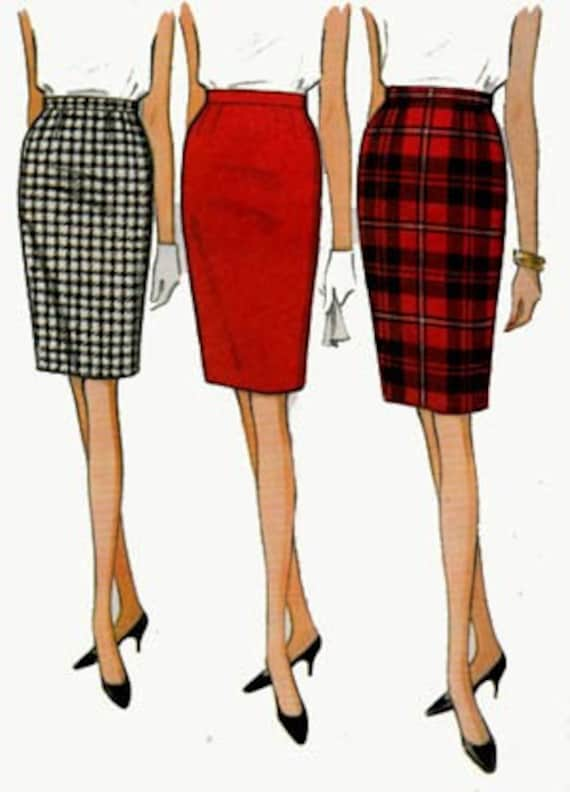 Vintage 60s McCalls Easy Pencil Skirt Sewing Pattern Waist 25