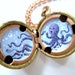 Octopus Locket - Spunky Purple Tentacles, White Bubbles and Periwinkle Sea - Hand-painted, One of a Kind Miniature