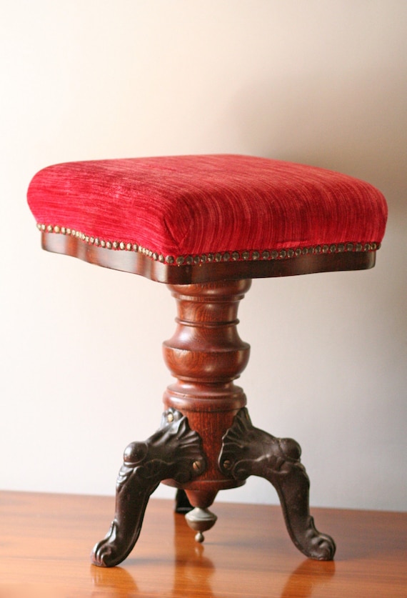 antique Victorian piano stool by ModishVintage on Etsy