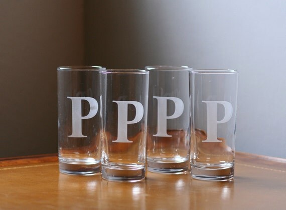 drinking glasses with initials