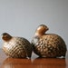 vintage pair of mama and baby ceramic quail