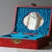 reserved for Katherine......red cinnabar jewelry box / carved jewelry box / asian motif